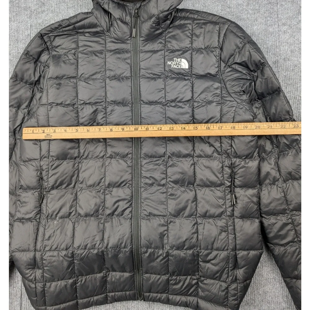 The North Face Thermoball Puffer Jacket Mens Medium Black Hooded Eco Black Hike